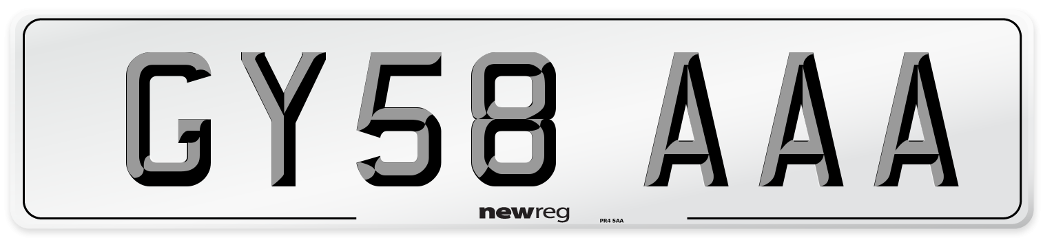 GY58 AAA Number Plate from New Reg